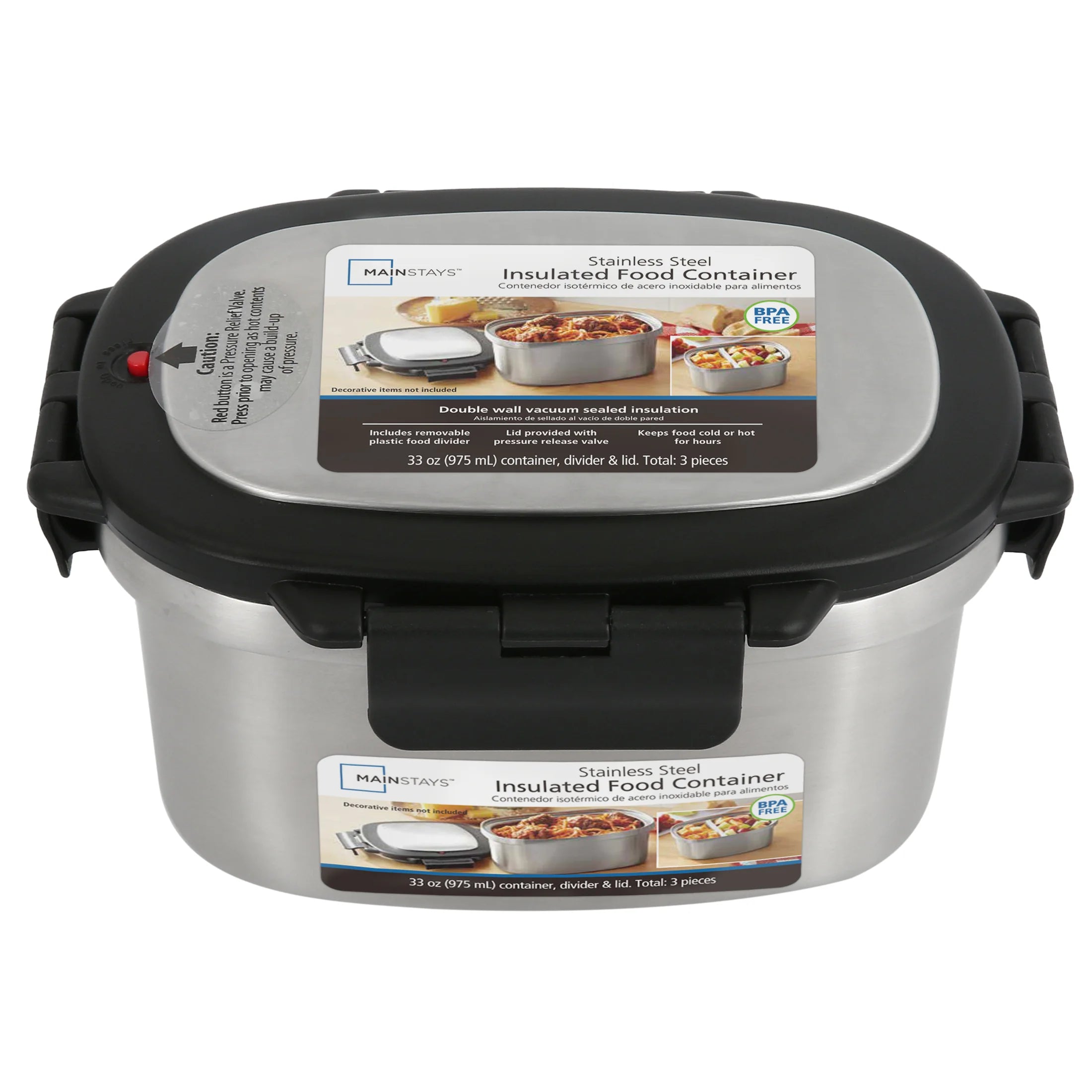 33 Oz Insulated Stainless Steel Lunch Box Food Storage Container with Lid
