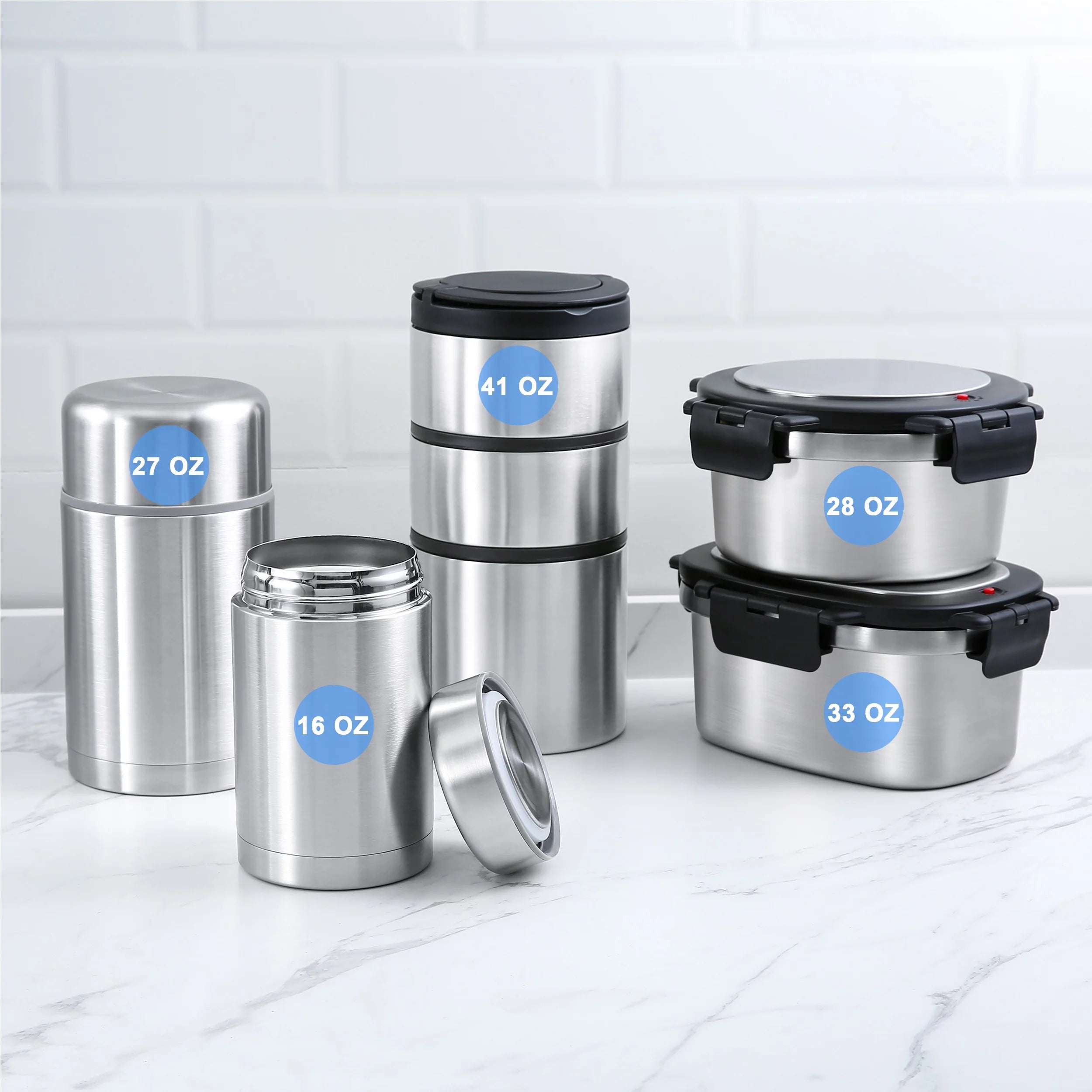 33 Oz Insulated Stainless Steel Lunch Box Food Storage Container with Lid