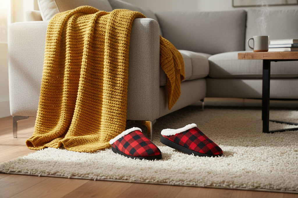 Plaid Plush Slippers Warm Soft Non-slip Bedroom Home Slipper For Couples Women Men House Shoes