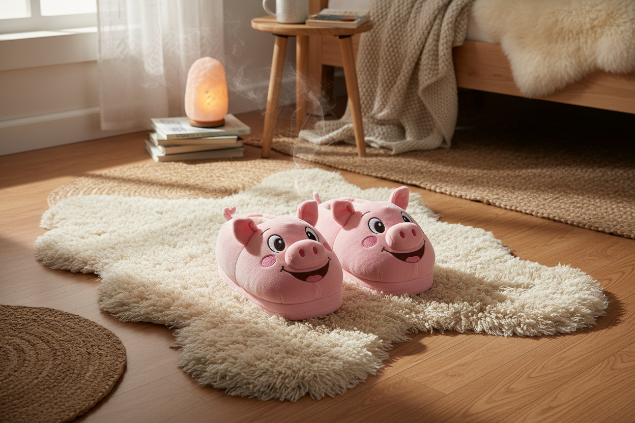 Cute Piggy Slippers Open Toe Linen Home Slipper Couples Women Men Cartoon Pig House Shoes